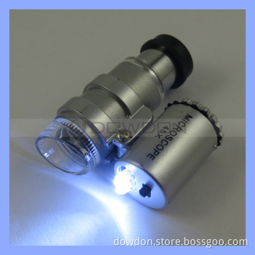 Mini Portable LED 45X 60X Microscopes Prices Black Leather Bag